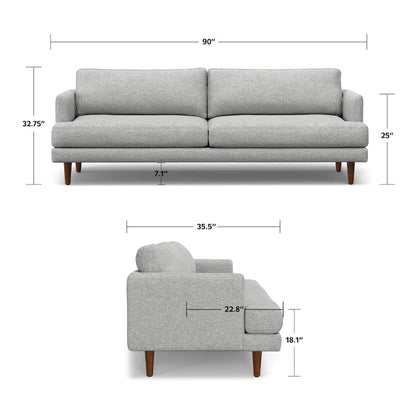 WYNDENHALL Chloris 90 inch Wide Mid-Century Modern Sofa