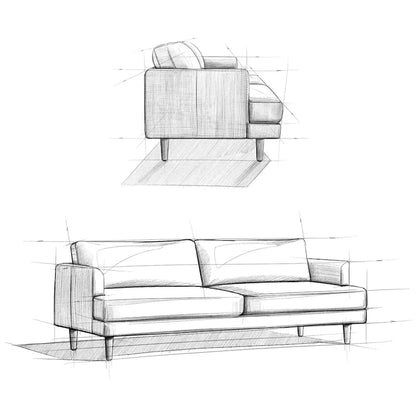 WYNDENHALL Chloris 90 inch Wide Mid-Century Modern Sofa