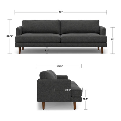 WYNDENHALL Chloris 90 inch Wide Mid-Century Modern Sofa