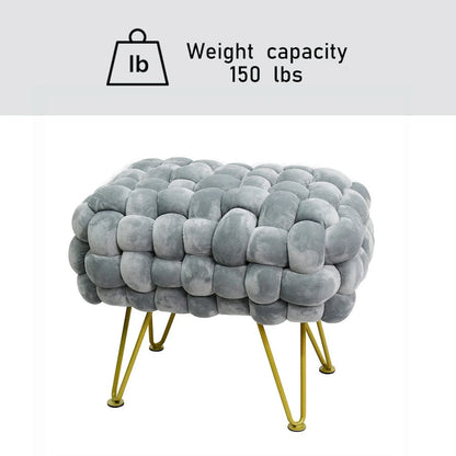 Velvet Pouf Stool 27x20x20