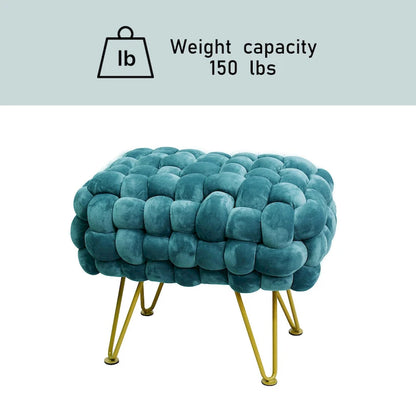 Velvet Pouf Stool 27x20x20