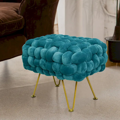 Velvet Pouf Stool 27x20x20