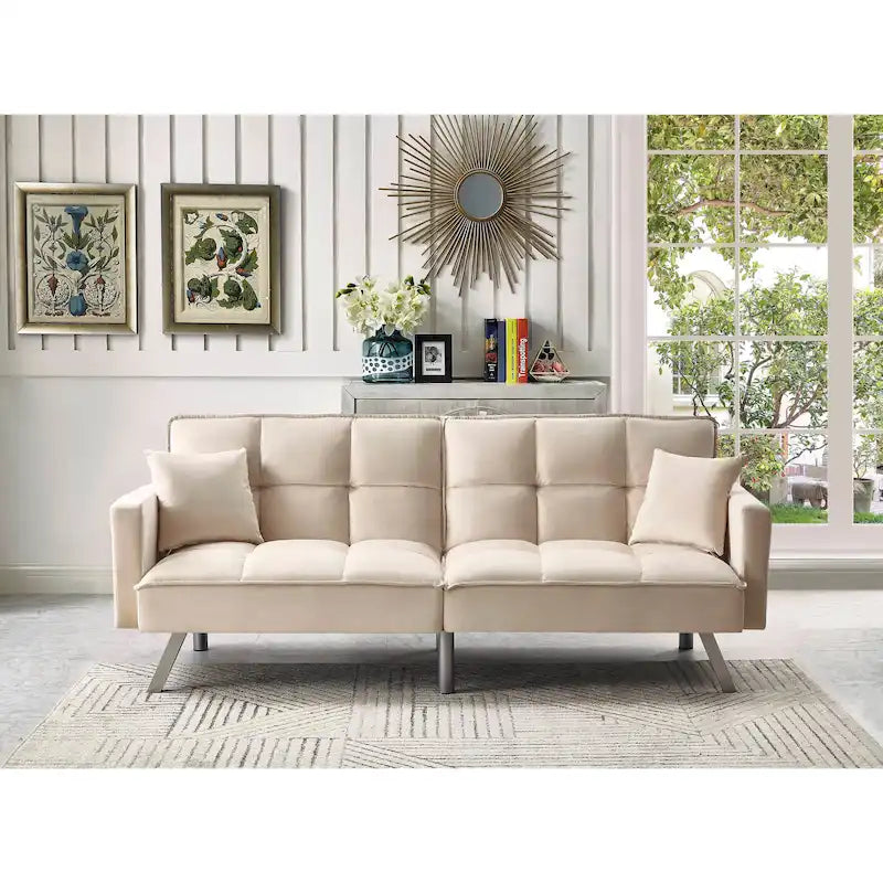 Comfortable Velvet Sleeper Sofa Bed by Legend Furniture
