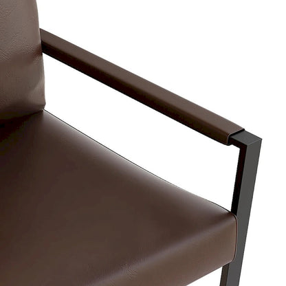 Eureka Modern Vintage Upholstered PU Leather Armchair, Mid Century Accent Chairs with Steel Frame, Leisure Chairs