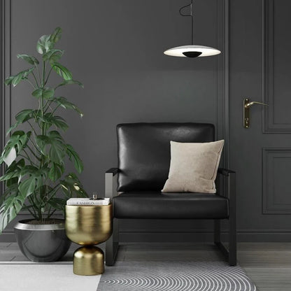 Eureka Modern Vintage Upholstered PU Leather Armchair, Mid Century Accent Chairs with Steel Frame, Leisure Chairs