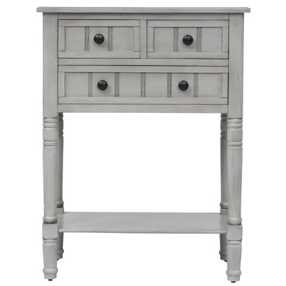 Wooden Console Table, Sofa Table with Storage Drawers and Shelf