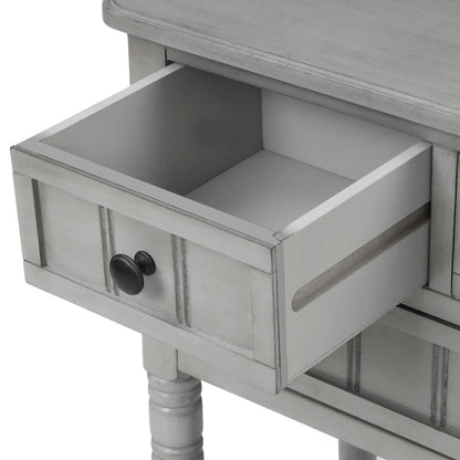 Wooden Console Table, Sofa Table with Storage Drawers and Shelf