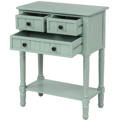 Wooden Console Table, Sofa Table with Storage Drawers and Shelf