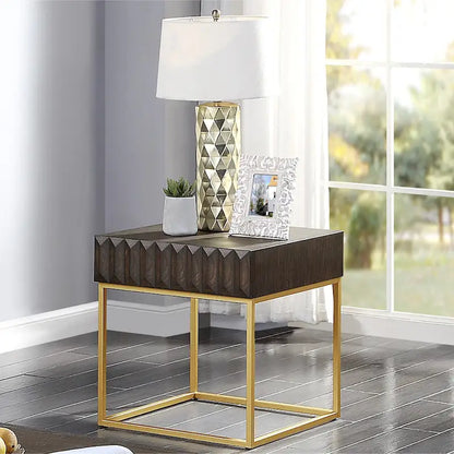 Bird Contemporary Steel 1-Drawer Accent Table by Furniture of America