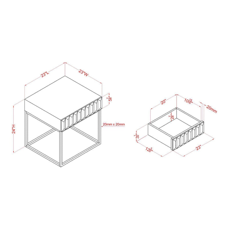 Bird Contemporary Steel 1-Drawer Accent Table by Furniture of America