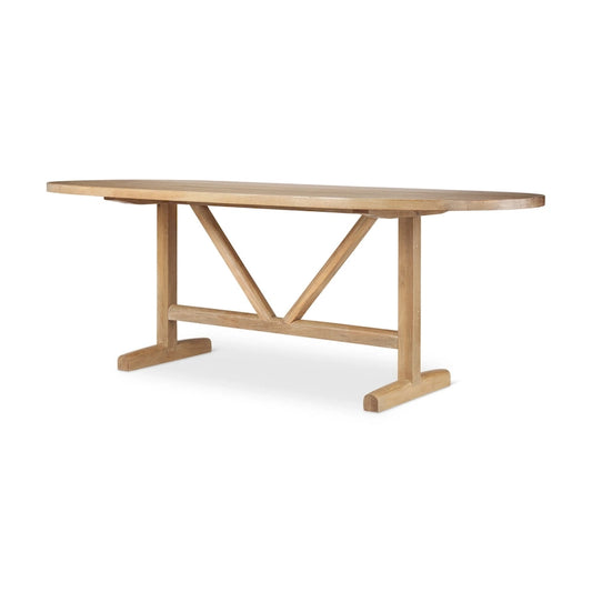 Viktor 84 Light Brown Solid Wood Dining Table - 84L x 42W x 30H