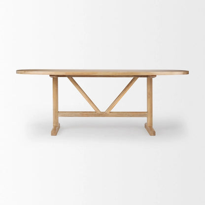 Viktor 84 Light Brown Solid Wood Dining Table - 84L x 42W x 30H