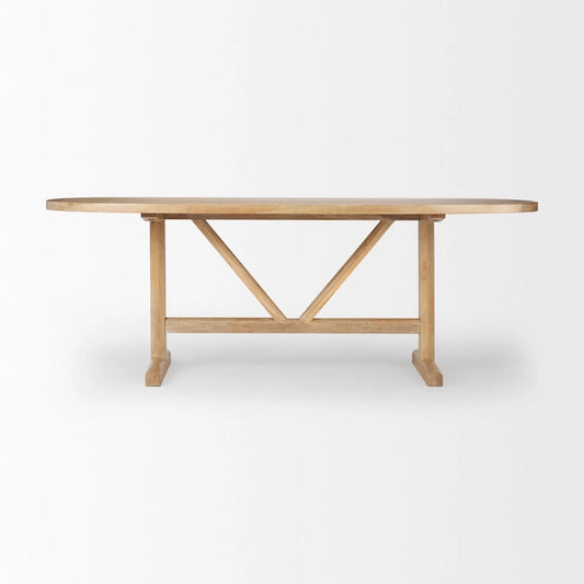 Viktor 84 Light Brown Solid Wood Dining Table - 84L x 42W x 30H