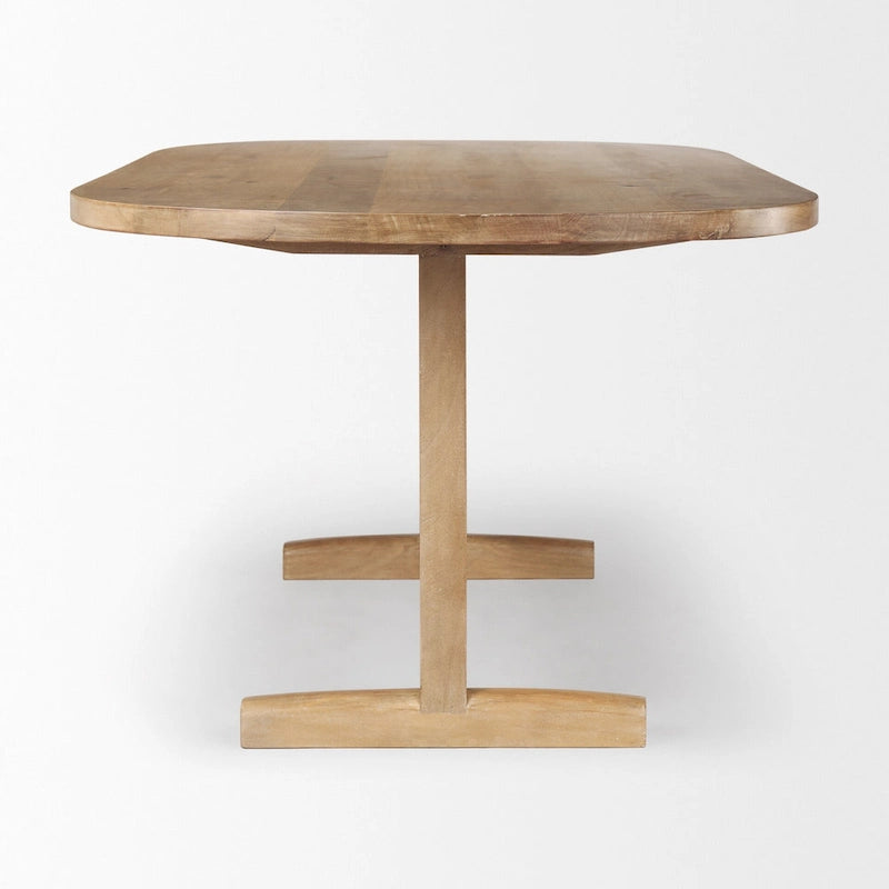 Viktor 84 Light Brown Solid Wood Dining Table - 84L x 42W x 30H