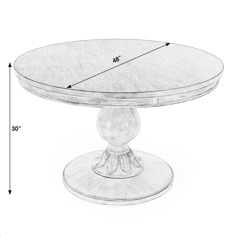 Evie 48 Round Pedestal Dining Table