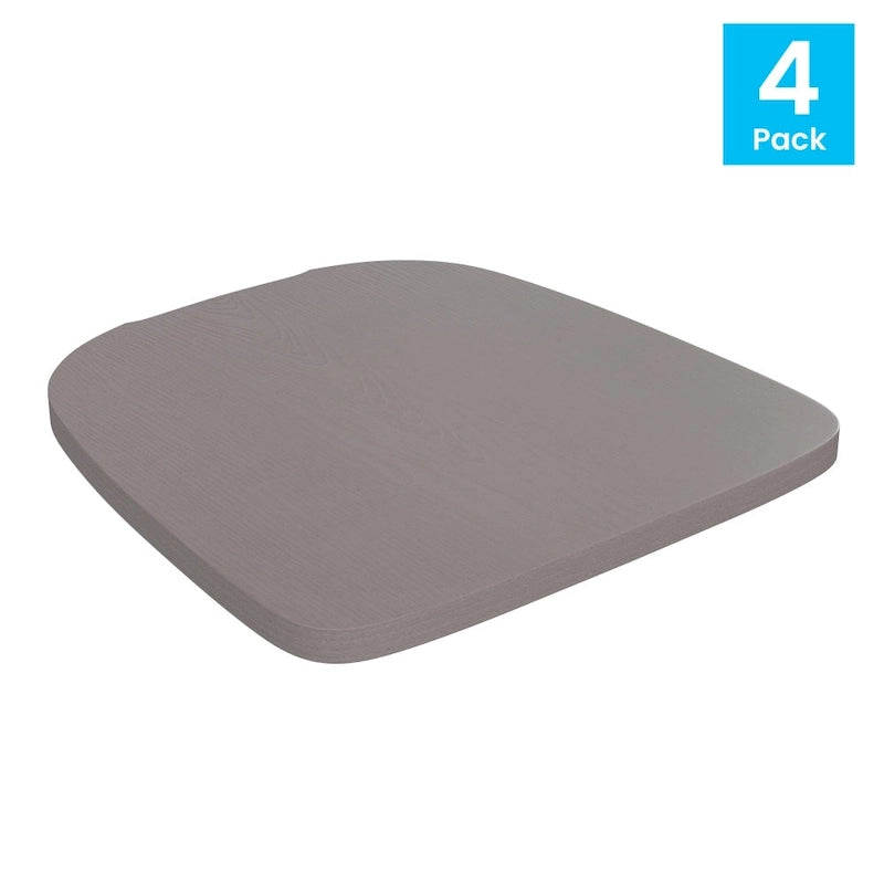 All-Weather Polyresin Seat for Colorful Metal Stools and Chairs-4 Pack