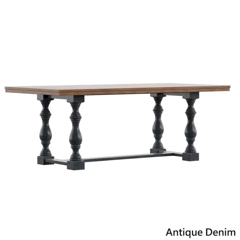 Eleanor 78-inch Oak Dining Table with Turned Leg Trestle Base by iNSPIRE Q Classic