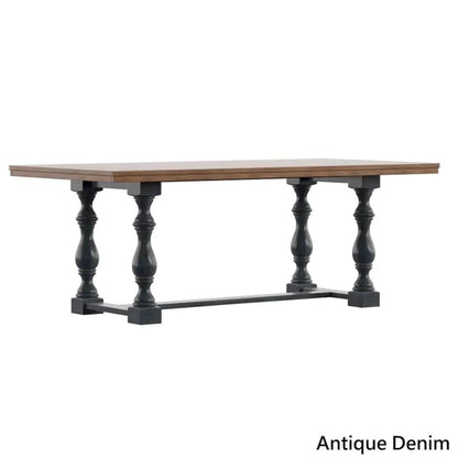 Eleanor 78-inch Oak Dining Table with Turned Leg Trestle Base by iNSPIRE Q Classic