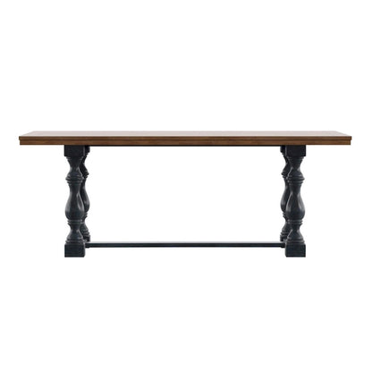 Eleanor 78-inch Oak Dining Table with Turned Leg Trestle Base by iNSPIRE Q Classic