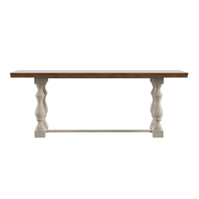 Eleanor 78-inch Oak Dining Table with Turned Leg Trestle Base by iNSPIRE Q Classic