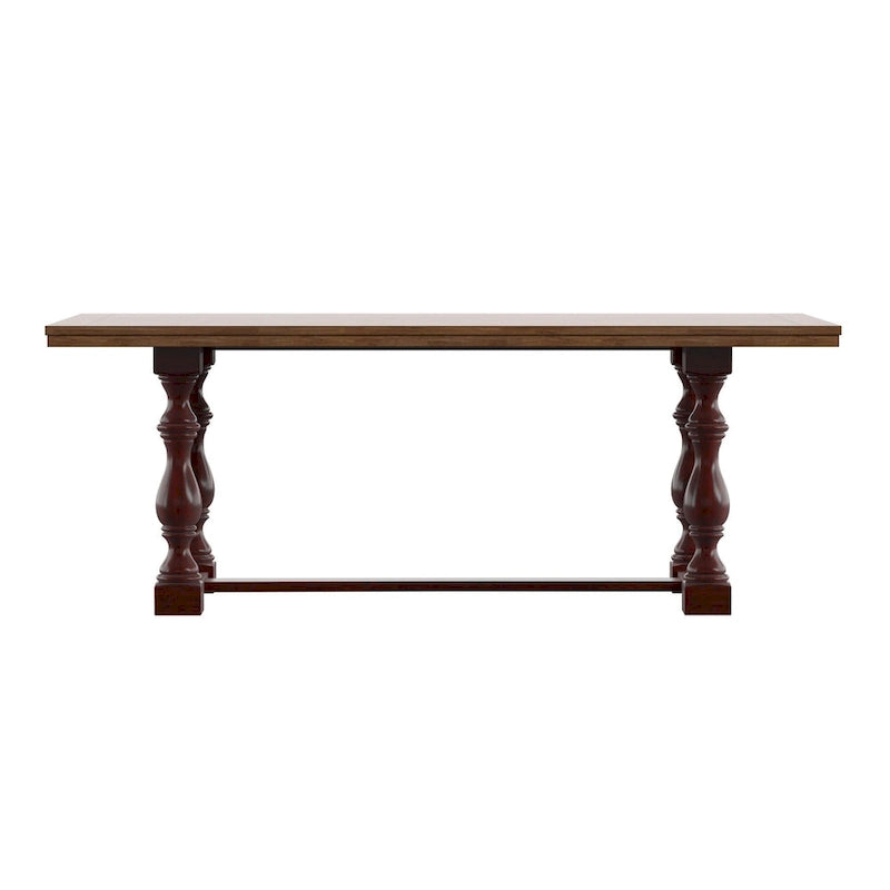 Eleanor 78-inch Oak Dining Table with Turned Leg Trestle Base by iNSPIRE Q Classic
