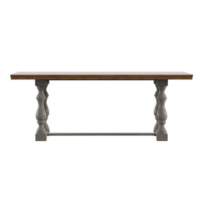 Eleanor 78-inch Oak Dining Table with Turned Leg Trestle Base by iNSPIRE Q Classic