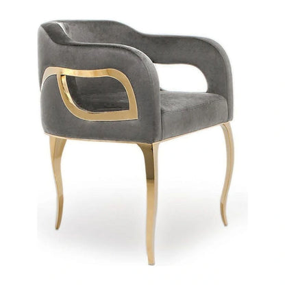 Caprice Titanium Gold Stainless Steel Dining Chair
