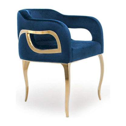 Caprice Titanium Gold Stainless Steel Dining Chair