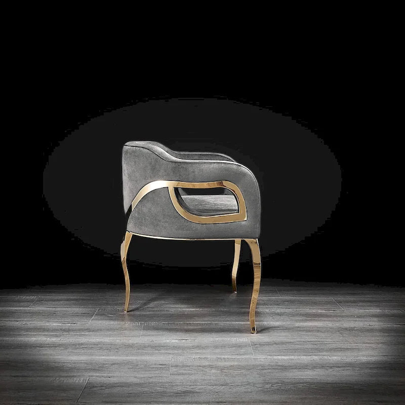 Caprice Titanium Gold Stainless Steel Dining Chair