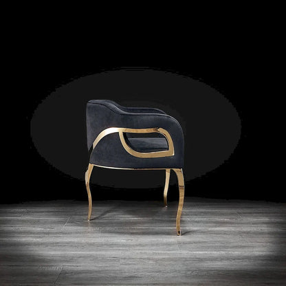 Caprice Titanium Gold Stainless Steel Dining Chair