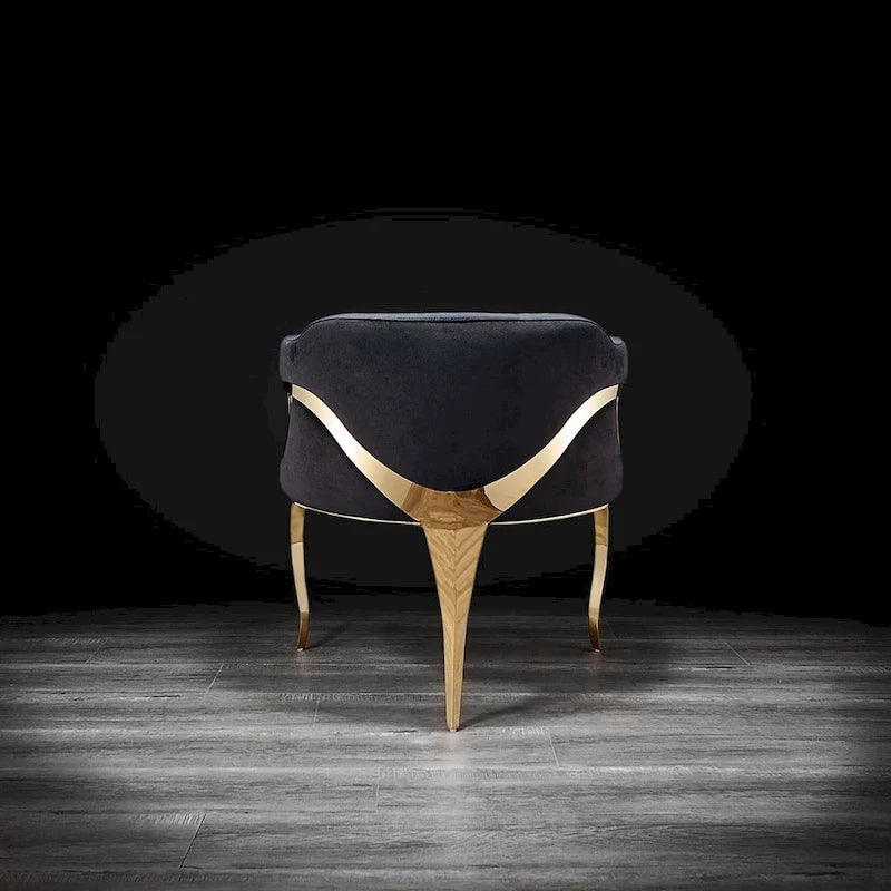 Caprice Titanium Gold Stainless Steel Dining Chair