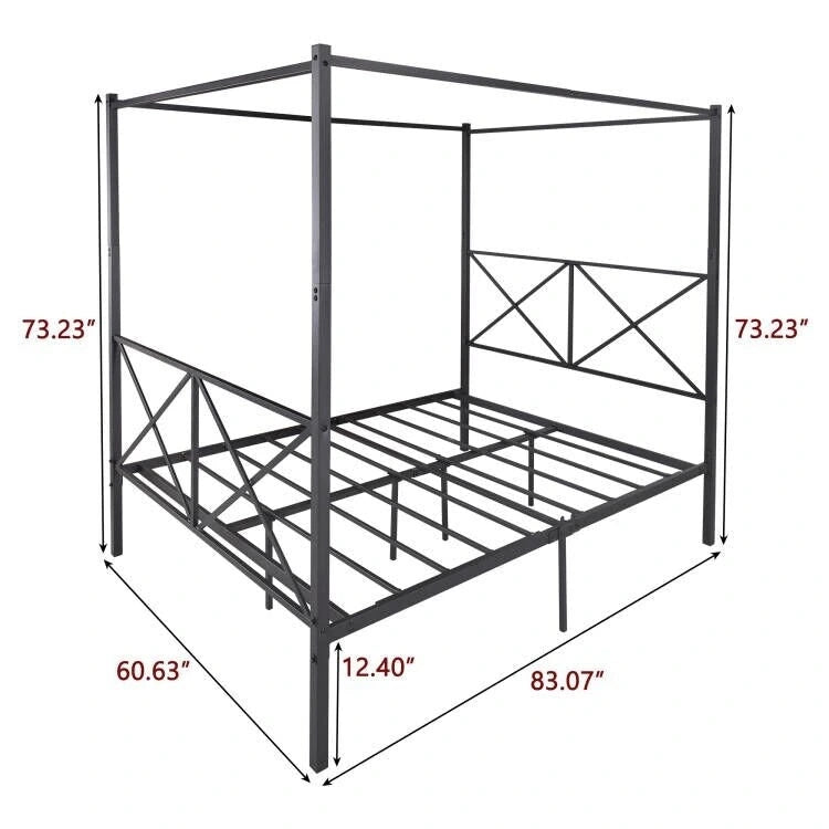 Metal Canopy Bed Frame Platform Bed Frame