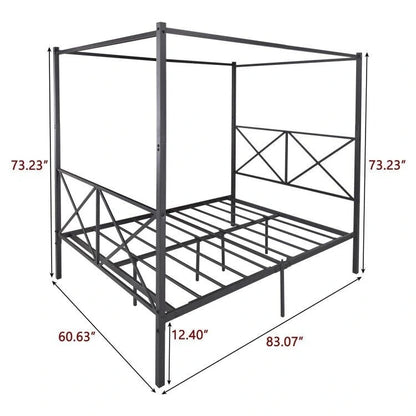 Metal Canopy Bed Frame Platform Bed Frame