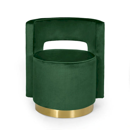 Cardan Modern Glam Round Open Back Velvet Swivel Club Chair by Christopher Knight Home - 26.25 L x 24.25 W x 28.50 H