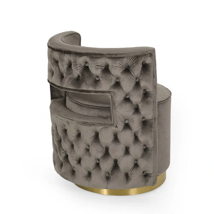Cardan Modern Glam Round Open Back Velvet Swivel Club Chair by Christopher Knight Home - 26.25 L x 24.25 W x 28.50 H