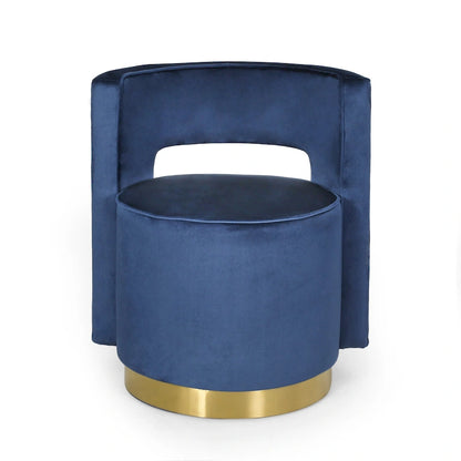 Cardan Modern Glam Round Open Back Velvet Swivel Club Chair by Christopher Knight Home - 26.25 L x 24.25 W x 28.50 H