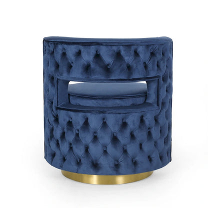 Cardan Modern Glam Round Open Back Velvet Swivel Club Chair by Christopher Knight Home - 26.25 L x 24.25 W x 28.50 H