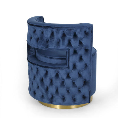 Cardan Modern Glam Round Open Back Velvet Swivel Club Chair by Christopher Knight Home - 26.25 L x 24.25 W x 28.50 H