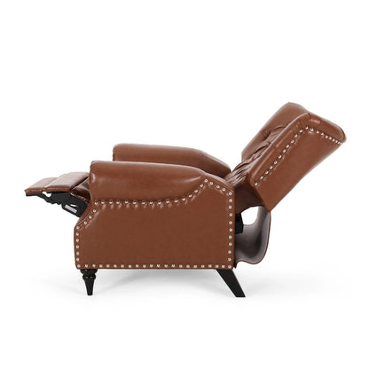 Sunapee Fabric and Rubberwood Recliner with Nailhead Trim by Christopher Knight Home