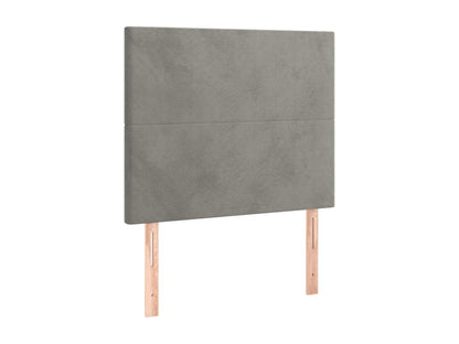 Light Grey LED Headboard 80x5x118/128 cm Velvet 93630JTQS