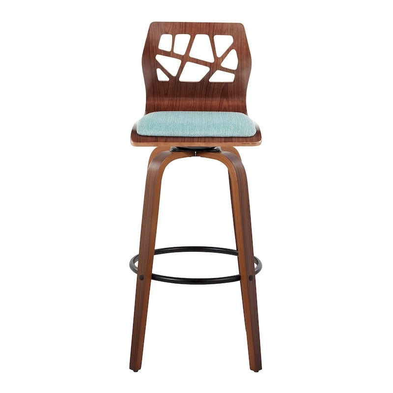 Carson Carrington Sala 30 Fixed-Height Bar Stool with Bent Wood Legs &amp; Round Footrest (Set of 2)