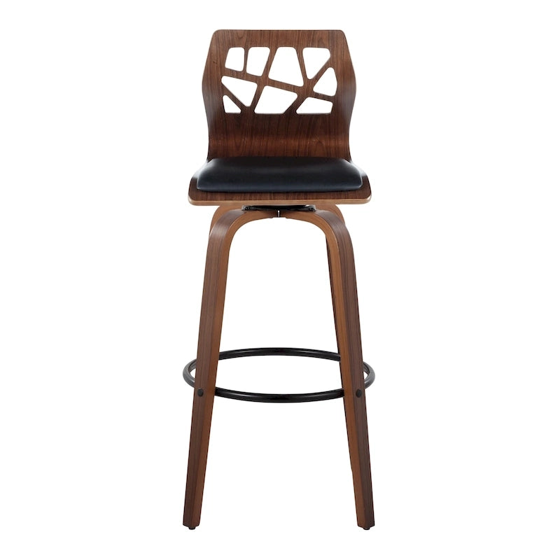 Carson Carrington Sala 30 Fixed-Height Bar Stool with Bent Wood Legs &amp; Round Footrest (Set of 2)