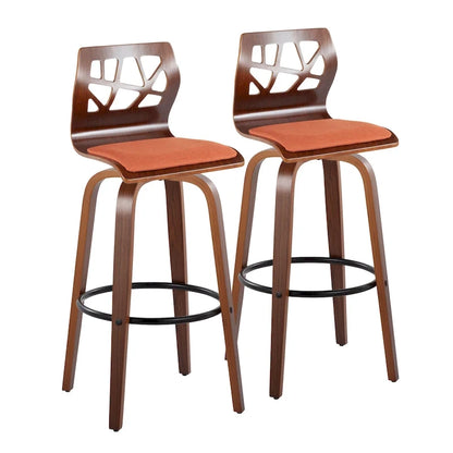 Carson Carrington Sala 30 Fixed-Height Bar Stool with Bent Wood Legs &amp; Round Footrest (Set of 2)