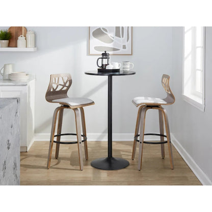 Carson Carrington Sala 30 Fixed-Height Bar Stool with Bent Wood Legs &amp; Round Footrest (Set of 2)
