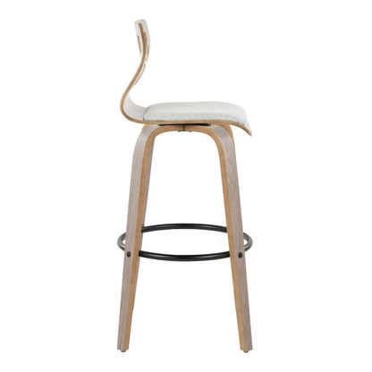 Carson Carrington Sala 30 Fixed-Height Bar Stool with Bent Wood Legs &amp; Round Footrest (Set of 2)