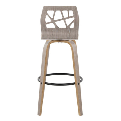 Carson Carrington Sala 30 Fixed-Height Bar Stool with Bent Wood Legs &amp; Round Footrest (Set of 2)