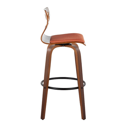 Carson Carrington Sala 30 Fixed-Height Bar Stool with Bent Wood Legs &amp; Round Footrest (Set of 2)