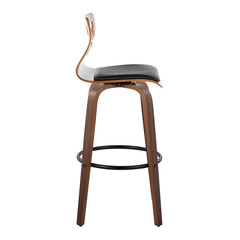 Carson Carrington Sala 30 Fixed-Height Bar Stool with Bent Wood Legs &amp; Round Footrest (Set of 2)