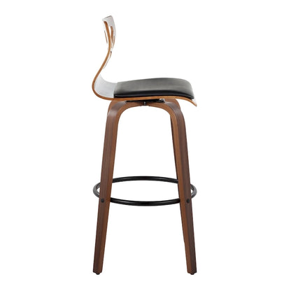 Carson Carrington Sala 30 Fixed-Height Bar Stool with Bent Wood Legs &amp; Round Footrest (Set of 2)