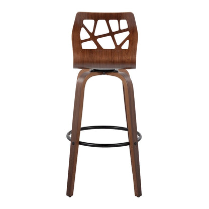 Carson Carrington Sala 30 Fixed-Height Bar Stool with Bent Wood Legs &amp; Round Footrest (Set of 2)